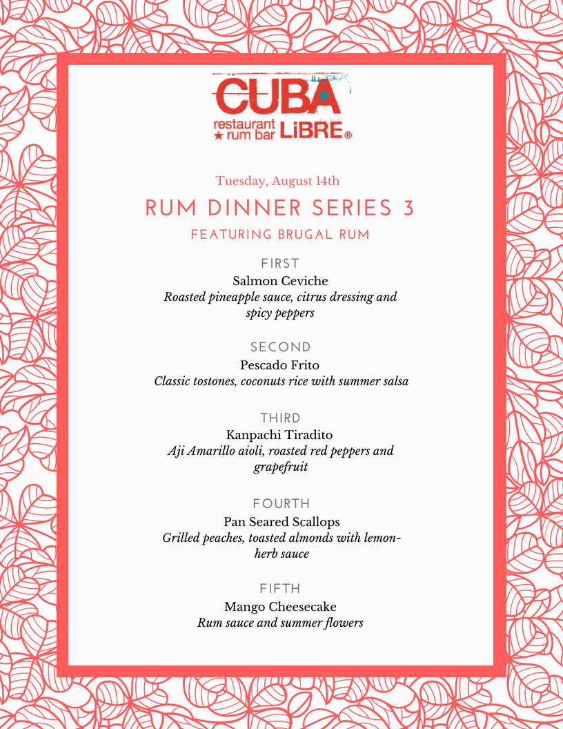 Rum Dinner #3 Menu